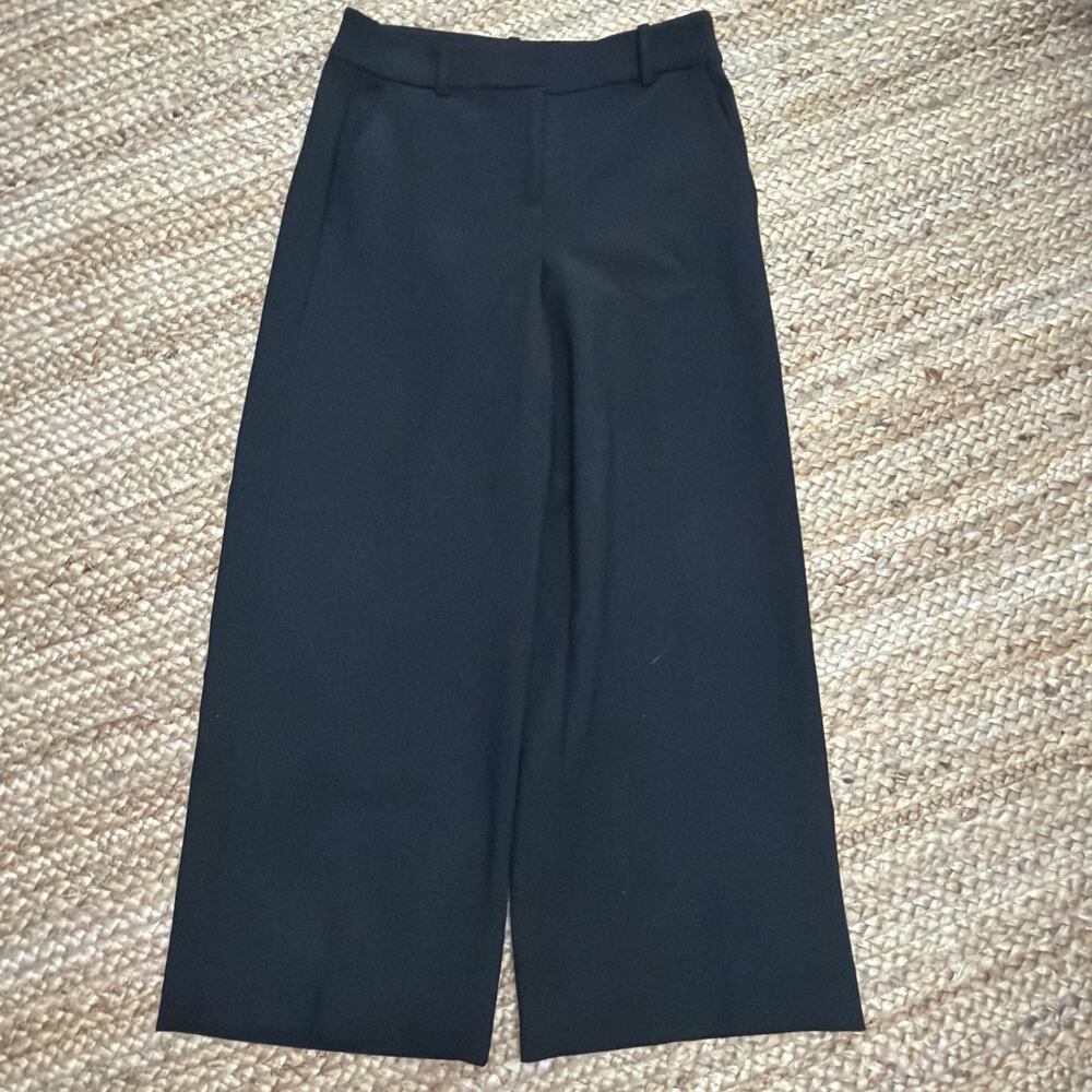 J.Crew Black Dress Wide Leg Pants Stretch Tailored Workwear Trousers Sz 6 - Picture 2 of 6
